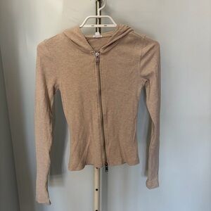 Garage hooded ribbed top